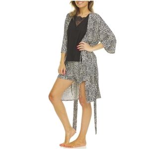 3-Piece Travel Set by Flora Nikrooz, S(4/6), Black Animal Print, NWT